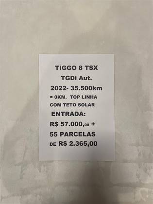 CAOA CHERY TIGGO 8 1.6 TGDI GASOLINA TXS DCT
