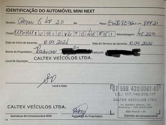 MINI-COOPER-2.0 16V TWINPOWER GASOLINA S 4P STEPTRONIC MINI-COOPER-2019