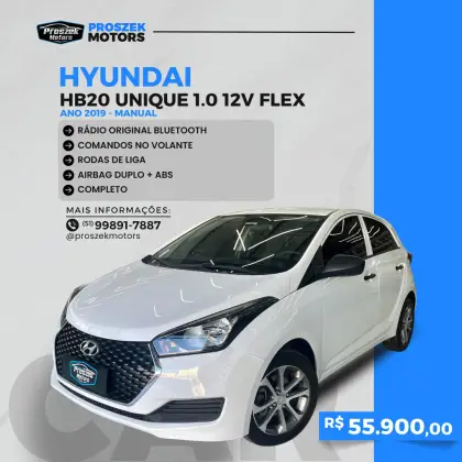 HYUNDAI HB20 1.0 UNIQUE 12V FLEX 4P MANUAL
