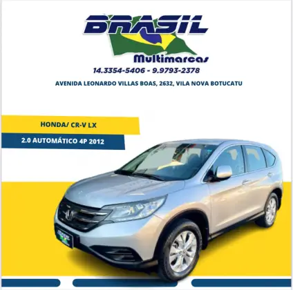 HONDA CRV 2.0 LX 4X2 16V GASOLINA 4P AUTOMÁTICO HONDA CRV 2.0 LX 4X2 16V GASOLINA 4P AUTOMÁTICO