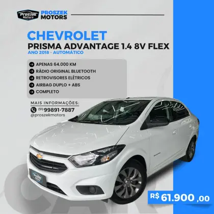 CHEVROLET PRISMA 1.4 MPFI ADVANTAGE 8V FLEX 4P AUTOMÁTICO
