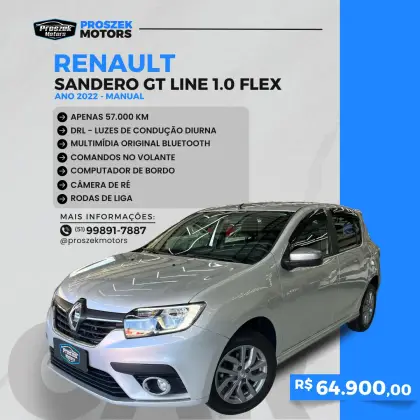 RENAULT SANDERO 1.0 12V SCE FLEX GT LINE MANUAL