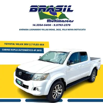 TOYOTA HILUX 2.7 SRV 4X4 CD 16V FLEX 4P AUTOMÁTICO TOYOTA HILUX 2.7 SRV 4X4 CD 16V FLEX 4P AUTOMÁTICO