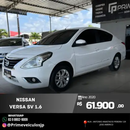 NISSAN VERSA 1.6 16V FLEXSTART SV 4P MANUAL NISSAN VERSA 1.6 16V FLEXSTART SV 4P MANUAL