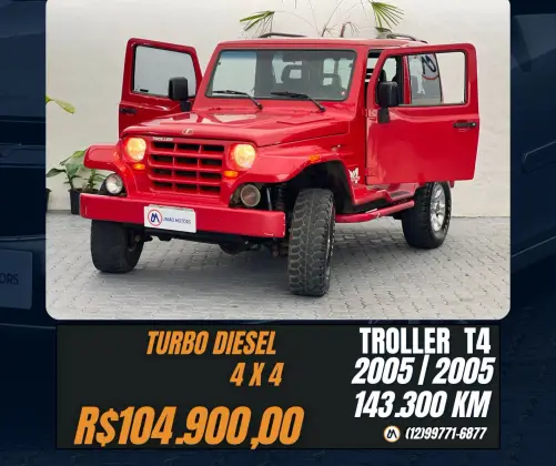 TROLLER T4 2.8 TETO RÍGIDO 12V TURBO INTERCOOLER DIESEL 2P MANUAL