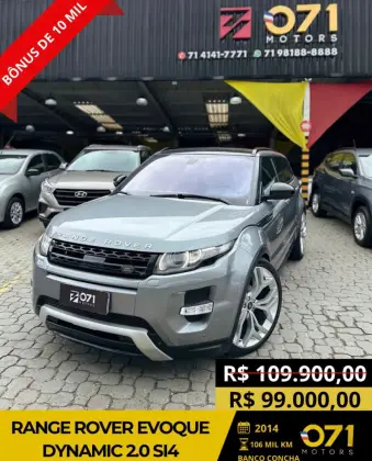 LAND ROVER RANGE ROVER EVOQUE 2.0 DYNAMIC 4WD 16V GASOLINA 4P AUTOMÁTICO LAND ROVER RANGE ROVER EVOQUE 2.0 DYNAMIC 4WD 16V GASOLINA 4P AUTOMÁTICO