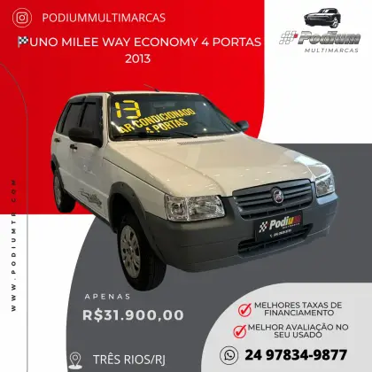FIAT UNO 1.0 MPI MILLE WAY ECONOMY 8V FLEX 4P MANUAL