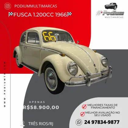 VOLKSWAGEN FUSCA 1.2 8V GASOLINA 2P MANUAL VOLKSWAGEN FUSCA 1.2 8V GASOLINA 2P MANUAL