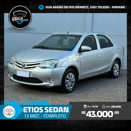 TOYOTA ETIOS 1.5 X SEDAN 16V FLEX 4P MANUAL TOYOTA ETIOS 1.5 X SEDAN 16V FLEX 4P MANUAL