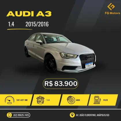 AUDI A3 1.4 TFSI SEDAN ATTRACTION 16V FLEX 4P TIPTRONIC AUDI A3 1.4 TFSI SEDAN ATTRACTION 16V FLEX 4P TIPTRONIC