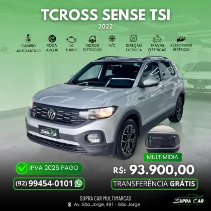VOLKSWAGEN T-CROSS 1.0 200 TSI TOTAL FLEX SENSE AUTOMÁTICO