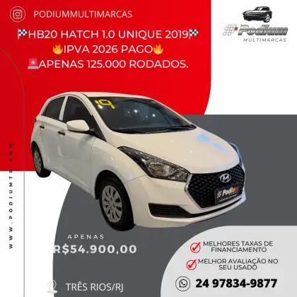 HYUNDAI HB20 1.0 UNIQUE 12V FLEX 4P MANUAL
