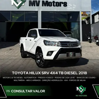 TOYOTA HILUX 2.8 SRV 4X4 CD 16V DIESEL 4P AUTOMÁTICO TOYOTA HILUX 2.8 SRV 4X4 CD 16V DIESEL 4P AUTOMÁTICO