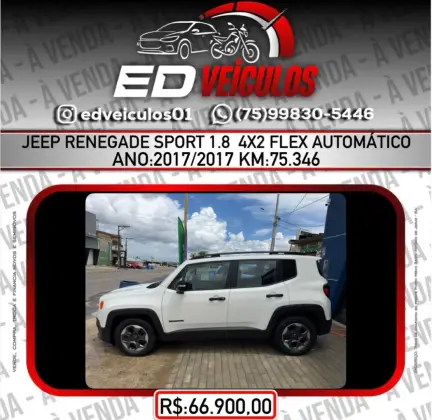 JEEP RENEGADE 1.8 16V FLEX SPORT 4P AUTOMÁTICO JEEP RENEGADE 1.8 16V FLEX SPORT 4P AUTOMÁTICO