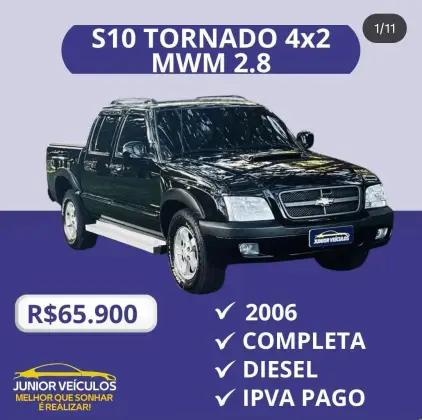 CHEVROLET S10 2.8 TORNADO 4X2 CD 12V TURBO ELECTRONIC INTERCOOLER DIESEL 4P MANUAL