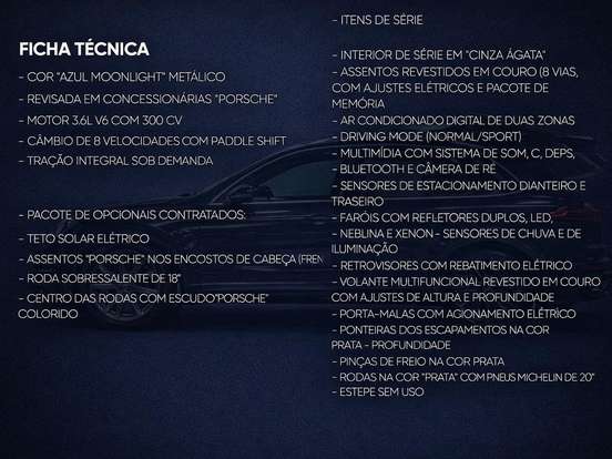 PORSCHE-CAYENNE-3.6 4X4 V6 24V GASOLINA 4P TIPTRONIC PORSCHE-CAYENNE-2015