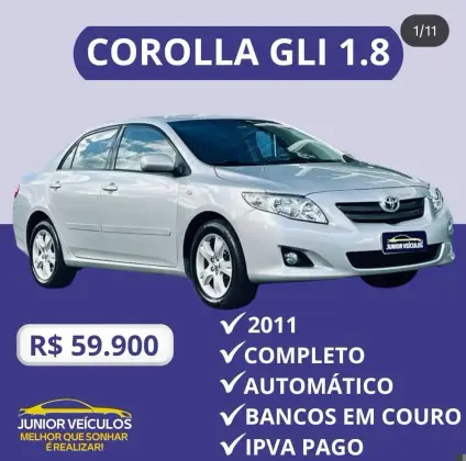 TOYOTA COROLLA 1.8 GLI 16V FLEX 4P AUTOMÁTICO