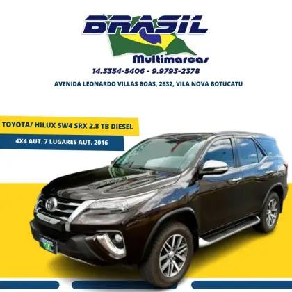 TOYOTA HILUX SW4 2.8 SRX 4X4 7 LUGARES 16V TURBO INTERCOOLER DIESEL 4P AUTOMÁTICO TOYOTA HILUX SW4 2.8 SRX 4X4 7 LUGARES 16V TURBO INTERCOOLER DIESEL 4P AUTOMÁTICO