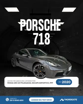 PORSCHE 718 2.0 16V H4 GASOLINA CAYMAN PDK PORSCHE 718 2.0 16V H4 GASOLINA CAYMAN PDK