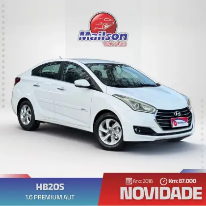 HYUNDAI HB20S 1.6 PREMIUM 16V FLEX 4P AUTOMÁTICO
