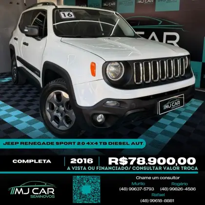JEEP RENEGADE 2.0 16V TURBO DIESEL SPORT 4P 4X4 AUTOMÁTICO
