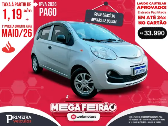 CAOA CHERY QQ 1.0 MPFI ACT 12V FLEX 4P MANUAL CAOA CHERY QQ 1.0 MPFI ACT 12V FLEX 4P MANUAL