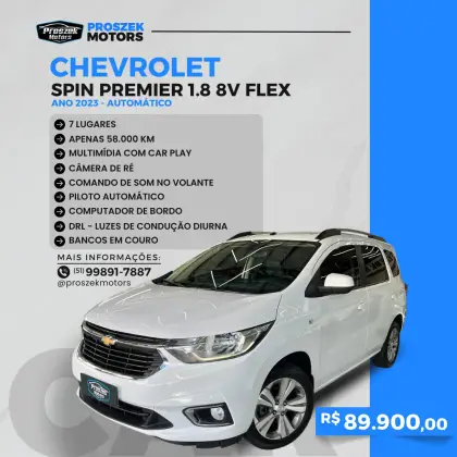 CHEVROLET SPIN 1.8 PREMIER 8V FLEX 4P AUTOMÁTICO CHEVROLET SPIN 1.8 PREMIER 8V FLEX 4P AUTOMÁTICO