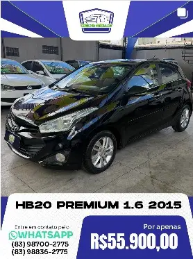 HYUNDAI HB20 1.6 PREMIUM 16V FLEX 4P AUTOMÁTICO HYUNDAI HB20 1.6 PREMIUM 16V FLEX 4P AUTOMÁTICO