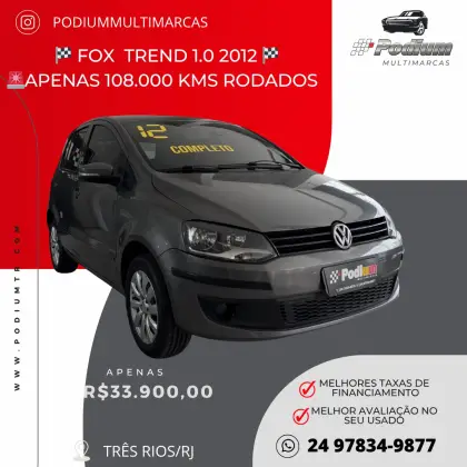 VOLKSWAGEN FOX 1.0 MI TREND 8V FLEX 4P MANUAL VOLKSWAGEN FOX 1.0 MI TREND 8V FLEX 4P MANUAL