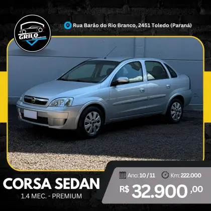CHEVROLET CORSA 1.4 MPFI PREMIUM SEDAN 8V FLEX 4P MANUAL