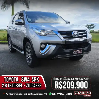 TOYOTA HILUX SW4 2.8 SRX 4X4 7 LUGARES 16V TURBO INTERCOOLER DIESEL 4P AUTOMÁTICO