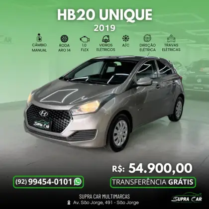 HYUNDAI HB20 1.0 UNIQUE 12V FLEX 4P MANUAL
