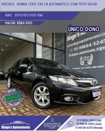 HONDA CIVIC 1.8 EXS 16V FLEX 4P AUTOMÁTICO HONDA CIVIC 1.8 EXS 16V FLEX 4P AUTOMÁTICO