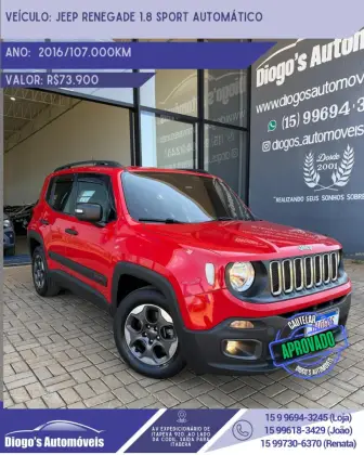 JEEP RENEGADE 1.8 16V FLEX SPORT 4P AUTOMÁTICO JEEP RENEGADE 1.8 16V FLEX SPORT 4P AUTOMÁTICO