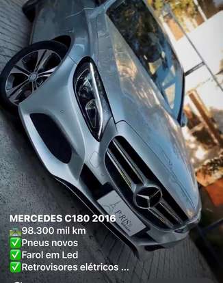 MERCEDES-BENZ-C 180-1.6 CGI AVANTGARDE 16V TURBO GASOLINA 4P AUTOMÁTICO MERCEDES-BENZ-C 180-2016