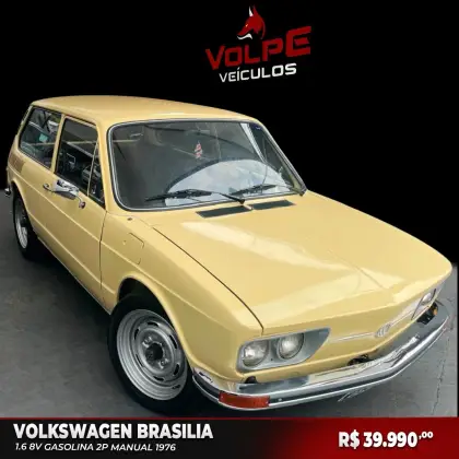 VOLKSWAGEN BRASILIA 1.6 8V GASOLINA 2P MANUAL