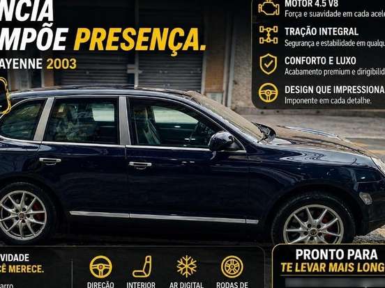PORSCHE-CAYENNE-4.5 4X4 V8 32V TURBO GASOLINA 4P TIPTRONIC PORSCHE-CAYENNE-2003