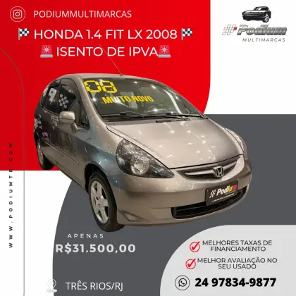 HONDA FIT 1.4 LX 8V FLEX 4P MANUAL HONDA FIT 1.4 LX 8V FLEX 4P MANUAL