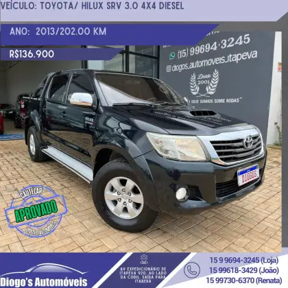 TOYOTA HILUX 3.0 SRV 4X4 CD 16V TURBO INTERCOOLER DIESEL 4P AUTOMÁTICO