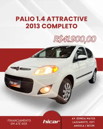 FIAT PALIO 1.4 MPI ATTRACTIVE 8V FLEX 4P MANUAL FIAT PALIO 1.4 MPI ATTRACTIVE 8V FLEX 4P MANUAL