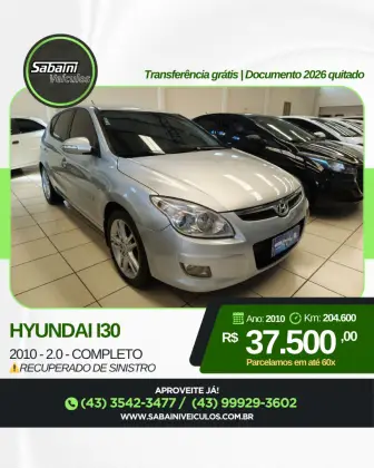 HYUNDAI I30 2.0 MPI 16V GASOLINA 4P AUTOMÁTICO