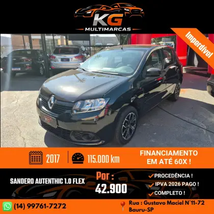 RENAULT SANDERO 1.0 AUTHENTIQUE 16V FLEX 4P MANUAL