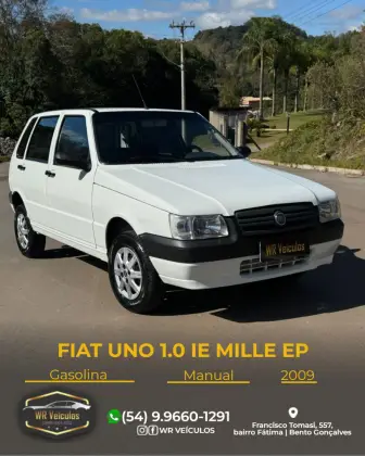 FIAT UNO 1.0 MPI MILLE FIRE ECONOMY 8V FLEX 4P MANUAL FIAT UNO 1.0 MPI MILLE FIRE ECONOMY 8V FLEX 4P MANUAL