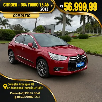 CITROËN DS4 1.6 MPFI 16V TURBO INTERCOOLER GASOLINA 4P AUTOMÁTICO