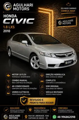 HONDA CIVIC 1.8 LXS 16V FLEX 4P MANUAL HONDA CIVIC 1.8 LXS 16V FLEX 4P MANUAL