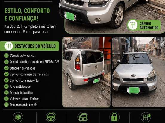 KIA-SOUL-1.6 U.173 16V FLEX 4P AUTOMÁTICO KIA-SOUL-2011