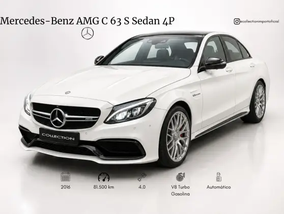 MERCEDES-BENZ C 63 AMG 4.0 V8 TURBO S GASOLINA SEDAN 4P AUTOMÁTICO MERCEDES-BENZ C 63 AMG 4.0 V8 TURBO S GASOLINA SEDAN 4P AUTOMÁTICO