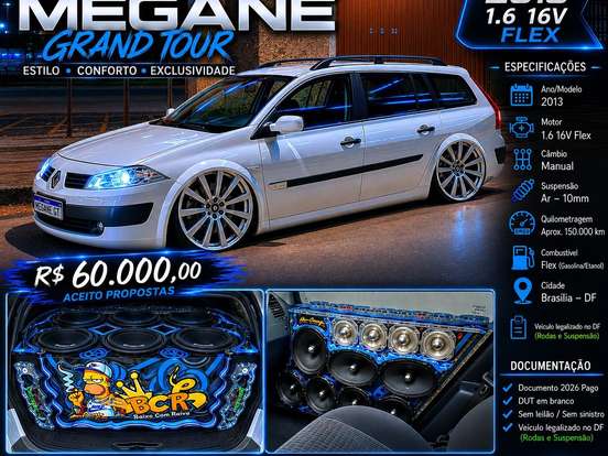 RENAULT-MEGANE-1.6 DYNAMIQUE GRAND TOUR 16V FLEX 4P MANUAL RENAULT-MEGANE-2012