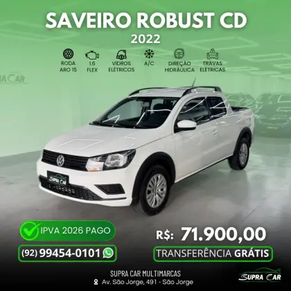 VOLKSWAGEN SAVEIRO 1.6 MSI ROBUST CD 8V FLEX 2P MANUAL VOLKSWAGEN SAVEIRO 1.6 MSI ROBUST CD 8V FLEX 2P MANUAL