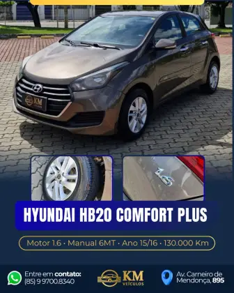 HYUNDAI HB20 1.6 COMFORT PLUS 16V FLEX 4P MANUAL HYUNDAI HB20 1.6 COMFORT PLUS 16V FLEX 4P MANUAL